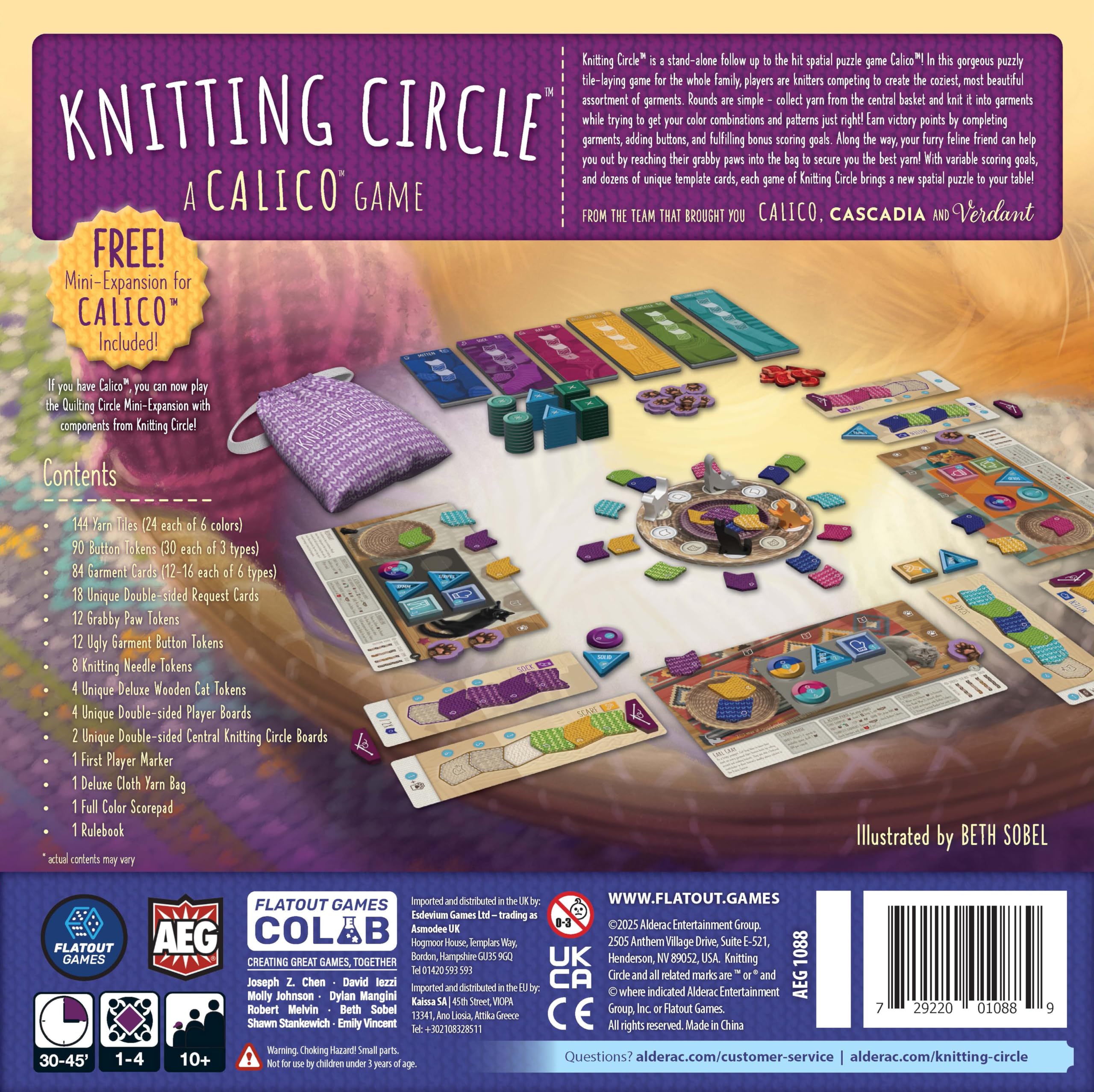 AEG Knitting Circle cat tokens add variety and interactive opportunities.