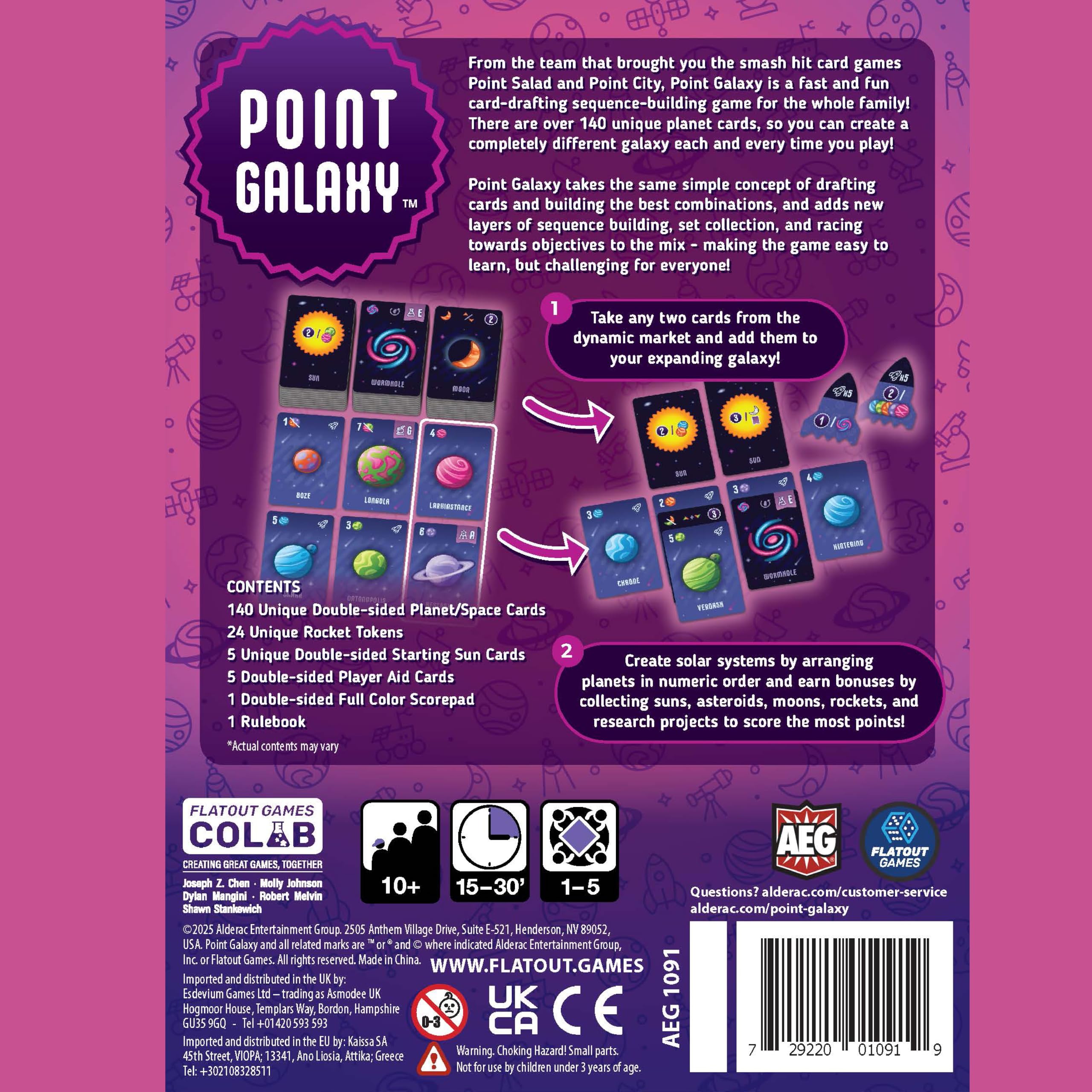 AEG Point Galaxy rocket tokens provide tactile progress markers for space races