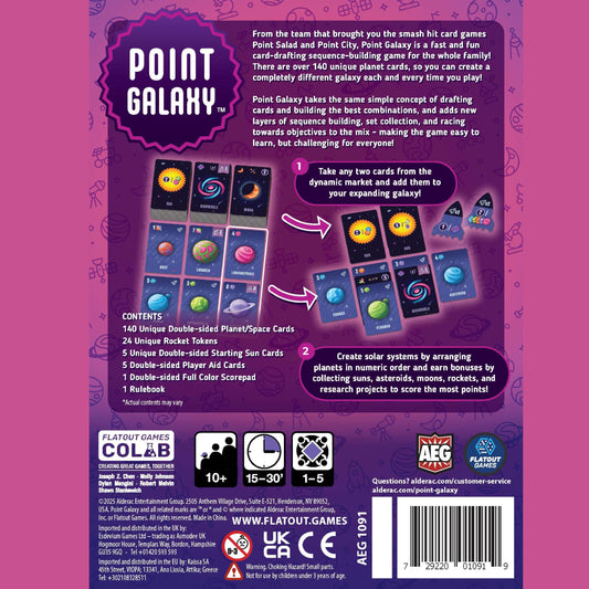 AEG Point Galaxy rocket tokens provide tactile progress markers for space races