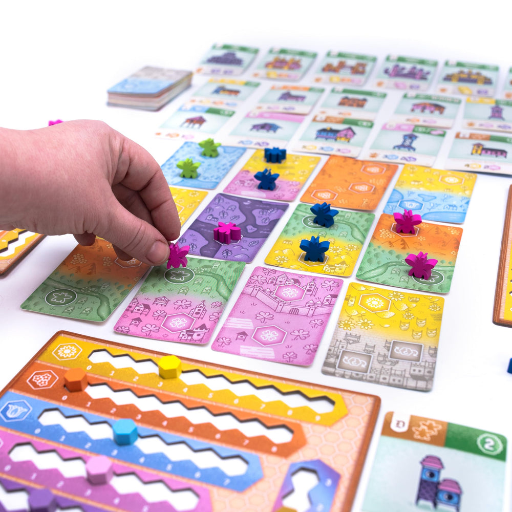 AEG Propolis bee city tiles show evolving layouts during play.