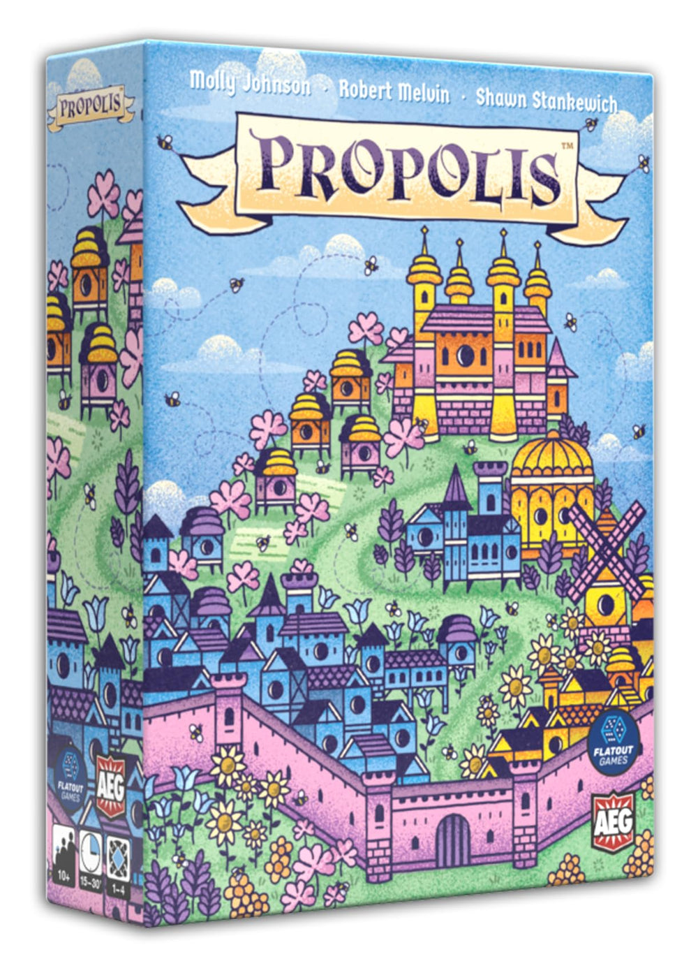 AEG Propolis game box with vibrant bee artwork invites quick setup for play.
