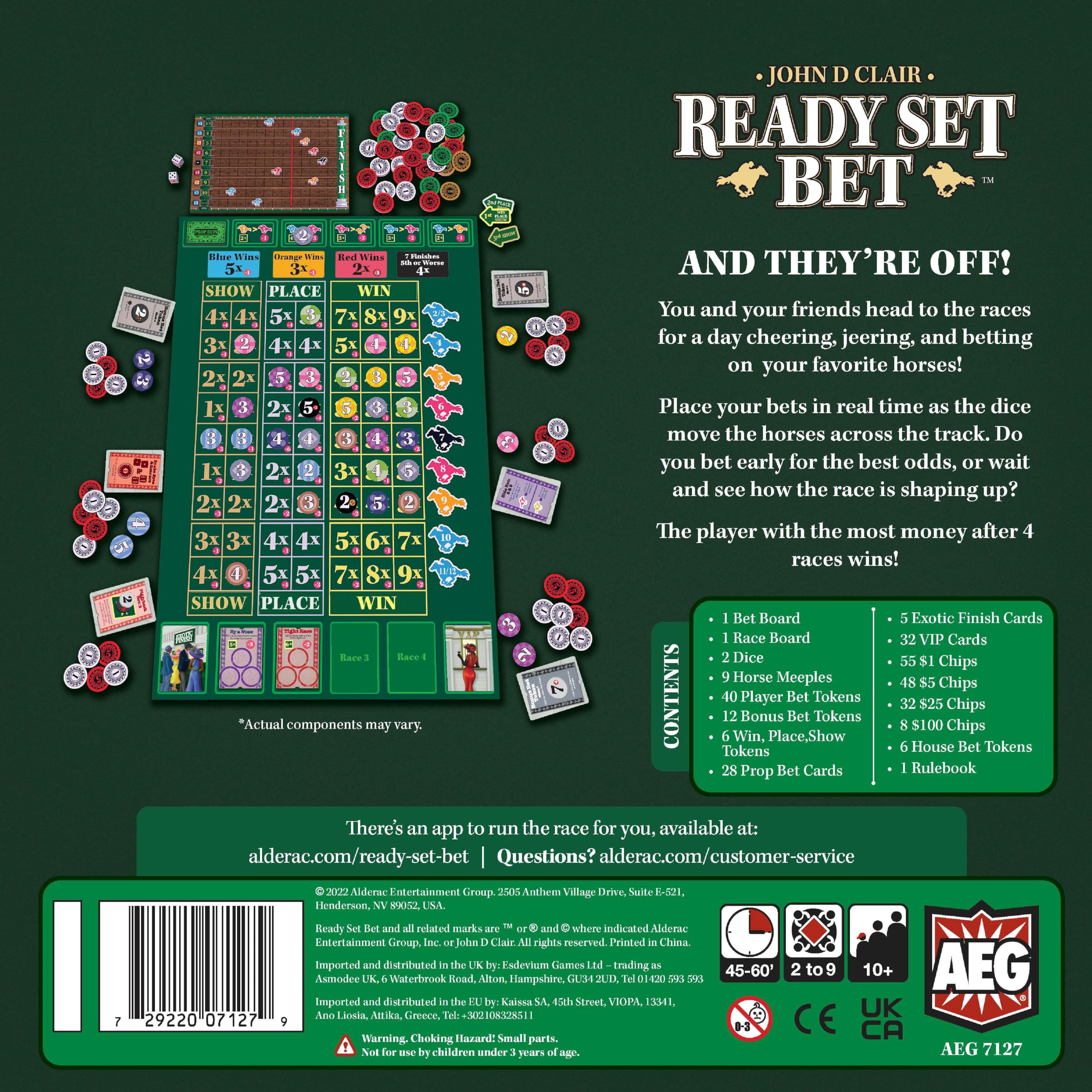 AEG Ready Set Bet players cheer around a racing-themed table.