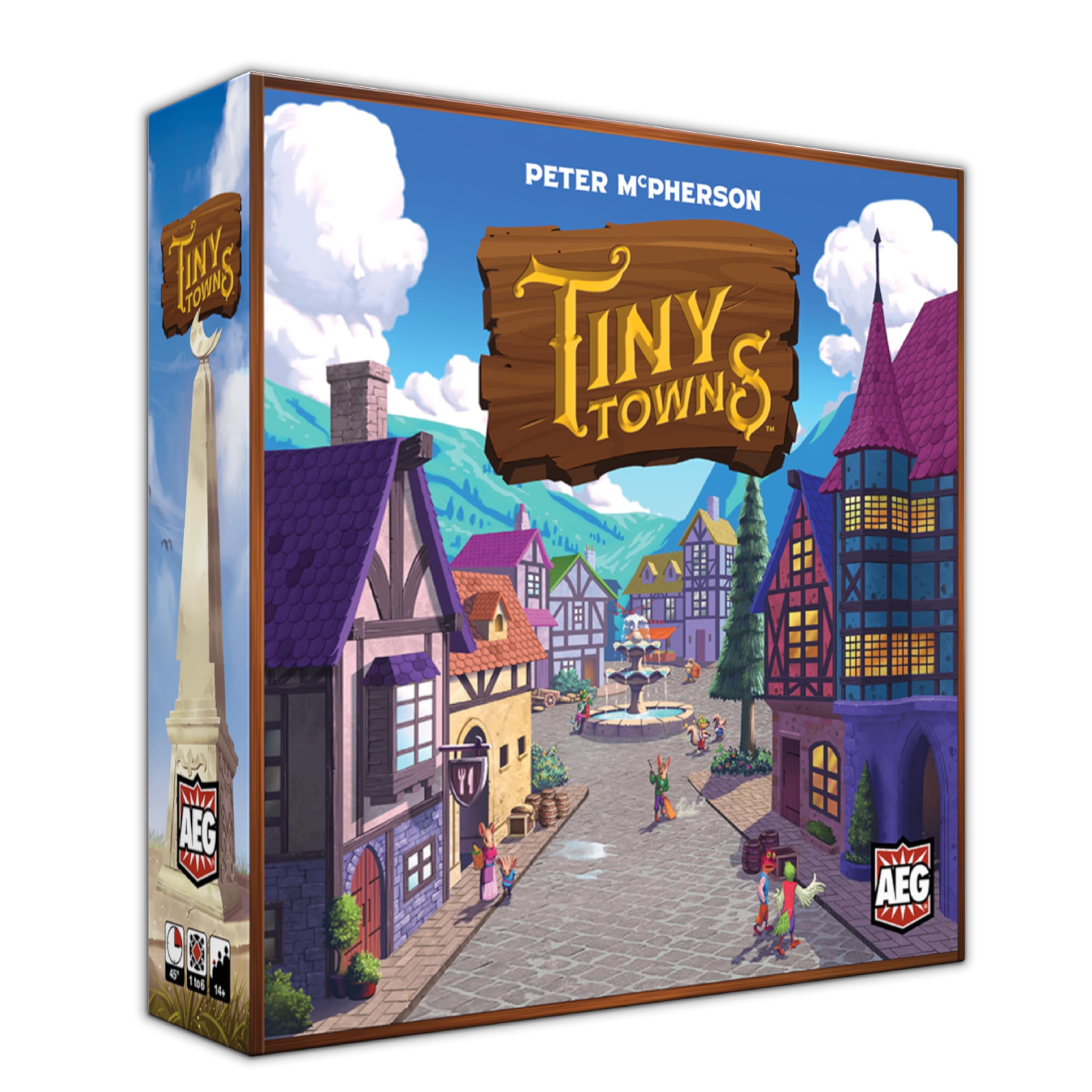 AEG Tiny Towns woodland town layout for strategic placement and scoring