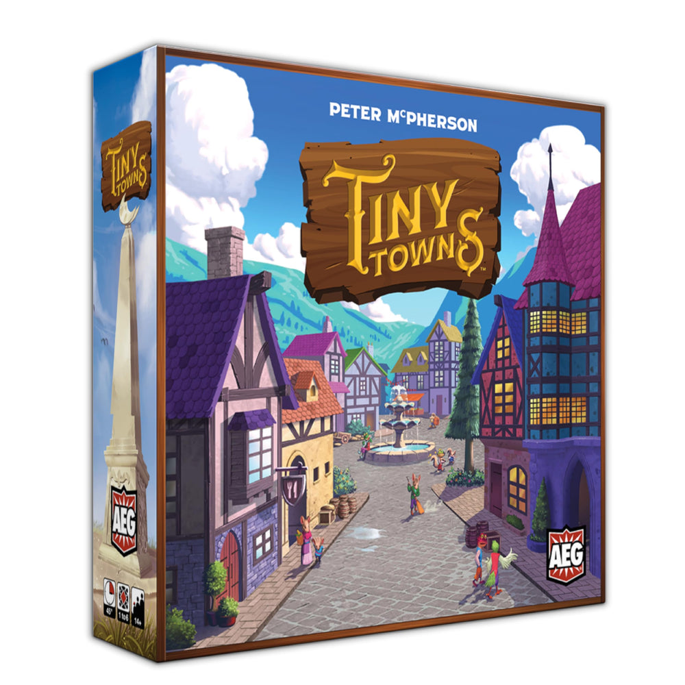 AEG Tiny Towns woodland town layout for strategic placement and scoring