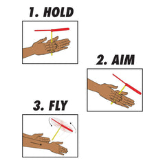 Aero Props demonstrate 30 feet of flight reach for indoor and outdoor fun.