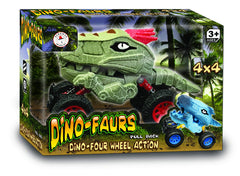 Aeromax Dino-Faurs 4x4 PVC wheels provide solid traction on carpet and hard floors.