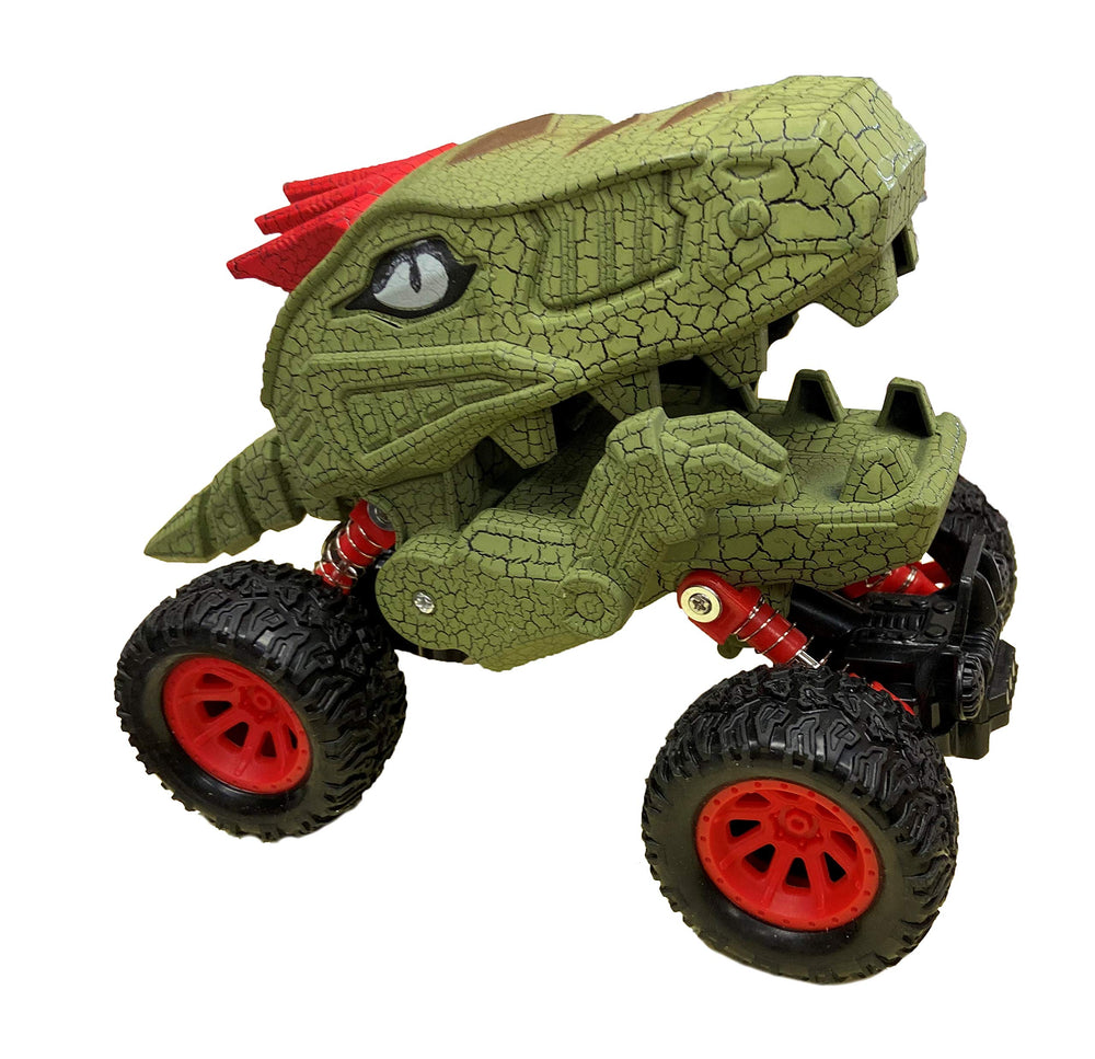Aeromax Dino-Faurs truck features movable mouth and tail for imaginative pretend play.
