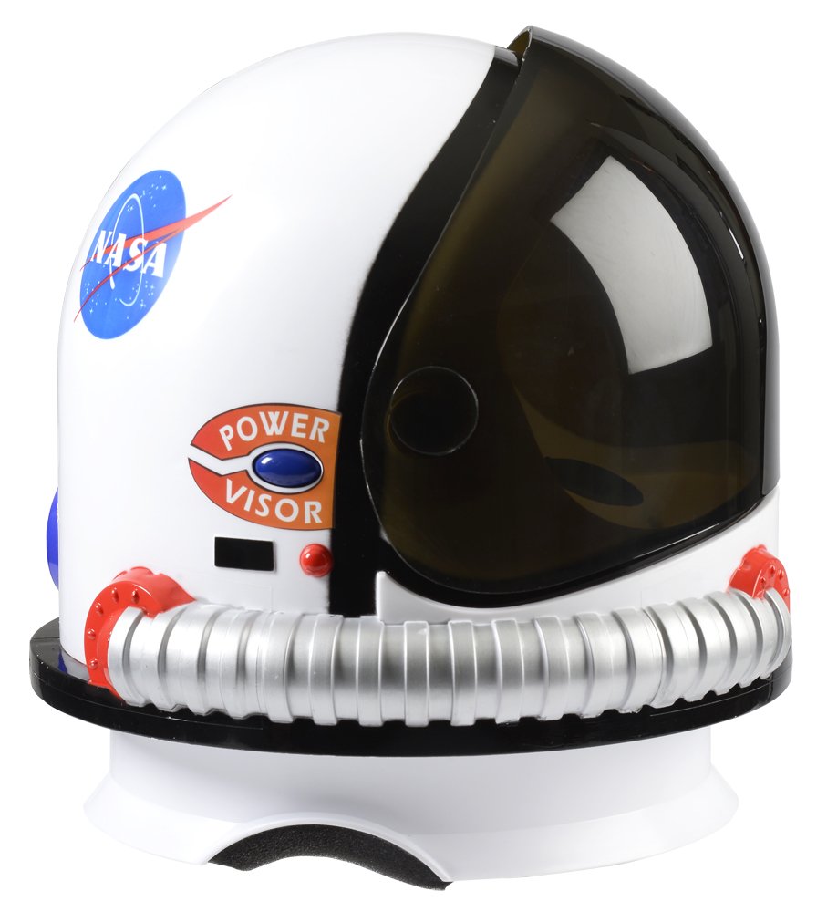 Aeromax Jr. Astronaut Helmet NASA logo detail enhances genuine space costume.