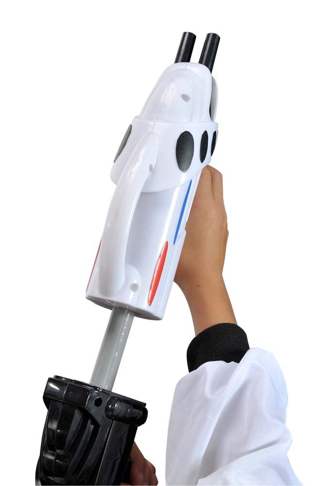 Water blaster with twin tanks offers easy-fill for longer spray fun.