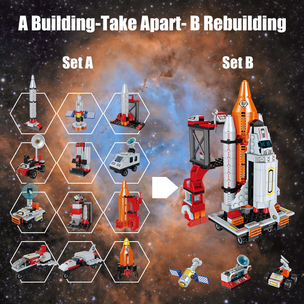 AESGOGO launch tower space toy boosts construction skills during hands-on play.