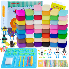 Aestd-ST air dry clay set with 50 colors supports kid creativity and mess-free crafts.