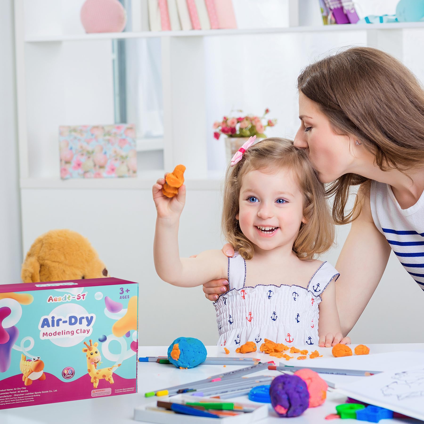 Aestd-ST kids’ crafting session with air dry clay encourages hands-on creativity.