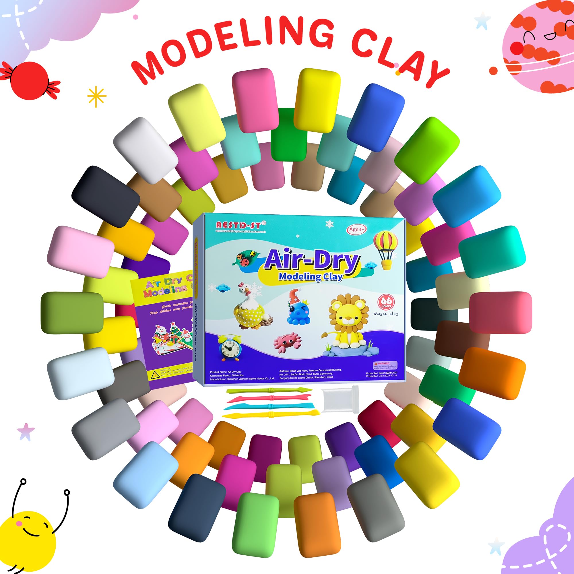 Aestd-ST air dry clay with soft, non-stick texture for safe molding.