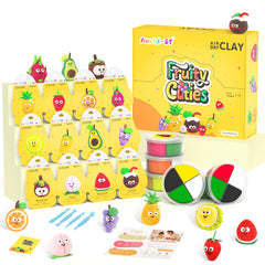 Aestd-ST fruit theme air dry clay kit with vibrant color boxes for kids' play
