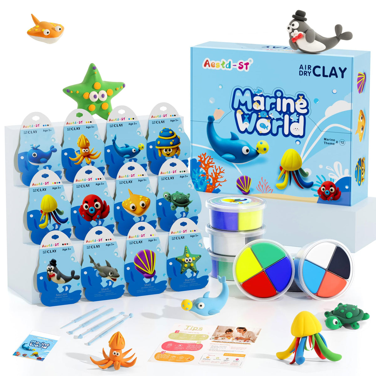 Aestd-ST Ocean Theme Clay Boxes show vibrant colors for imaginative play