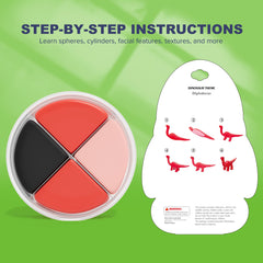 Tutorial cards for Aestd-ST dinosaur models guiding step by step