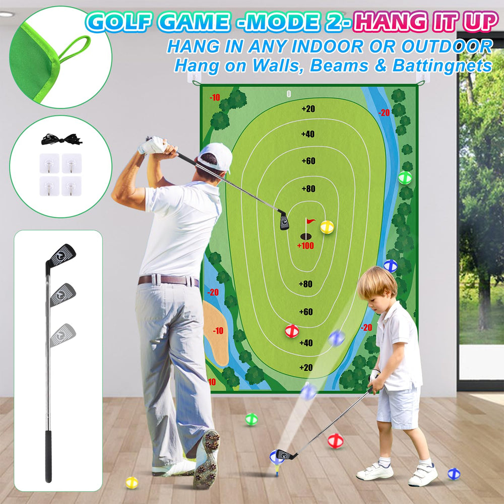 AETISY Golf Chipping Game adjustable clubs for kids and adults