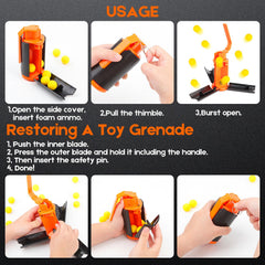 Aevdor CS-Grenade with foam ball inserted for safe game rounds