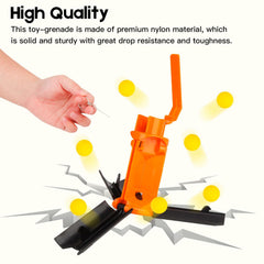 Pin-release detail shows authentic play action with safe foam projectiles.