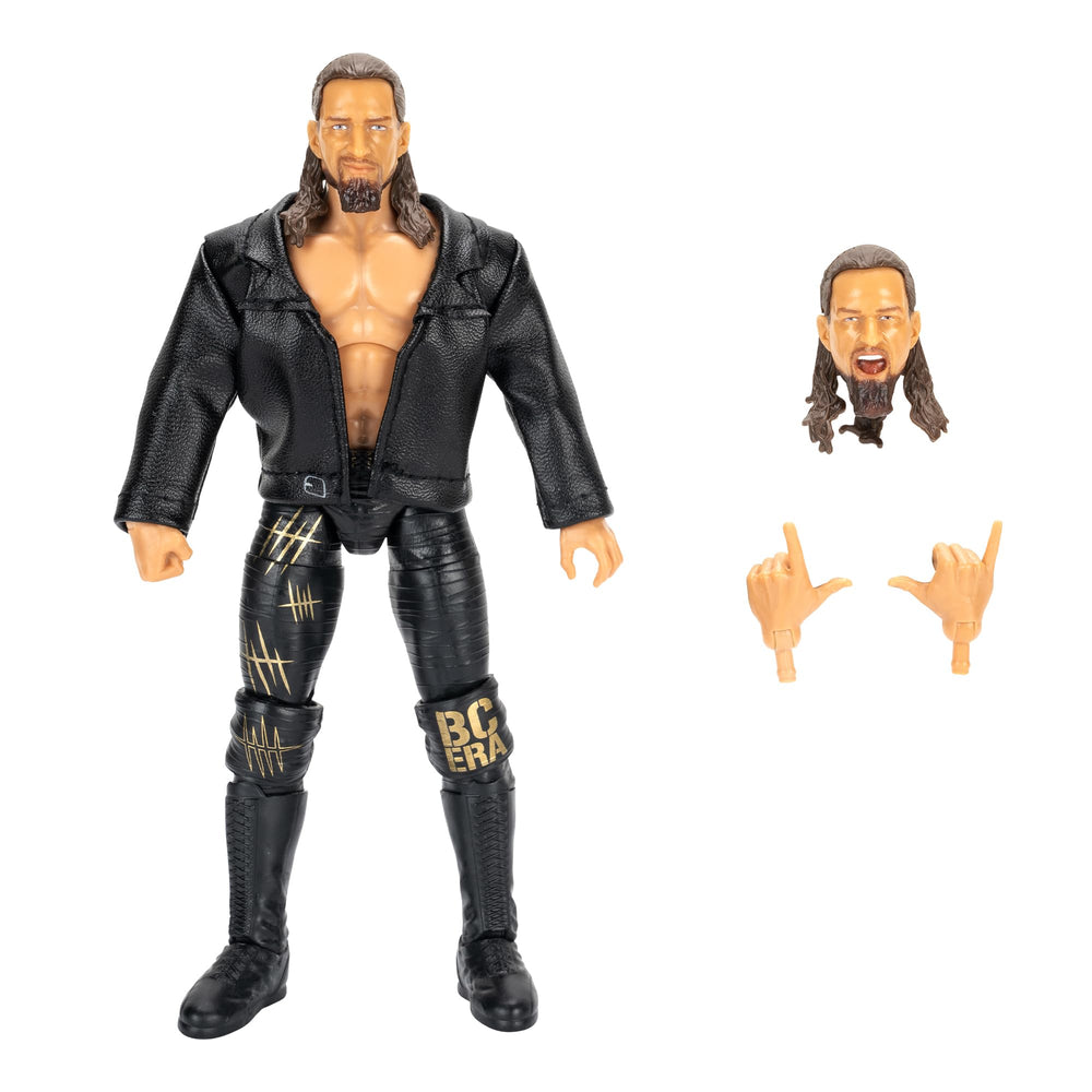 AEW Jay White Unmatched Series 11 accessories highlighting interchangeable hands and jacket for dynamic displays.