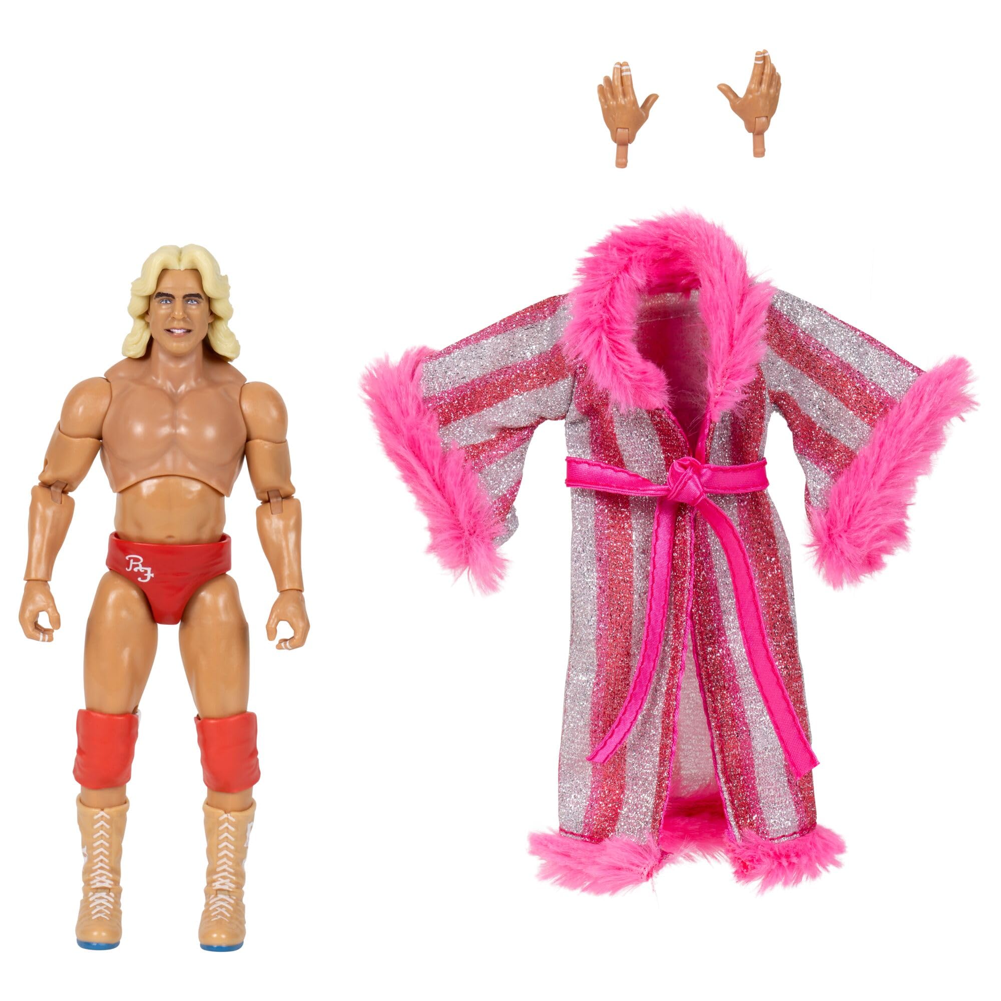 AEW Ric Flair robe detail with pink-silver design to enhance authentic look