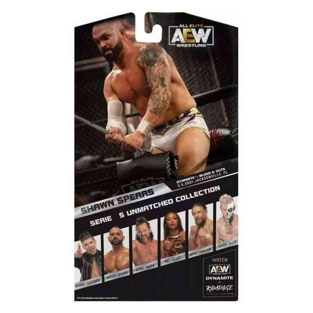 AEW Shawn Spears Unmatched Series 5 action figure detail closeup showcases sculpting.