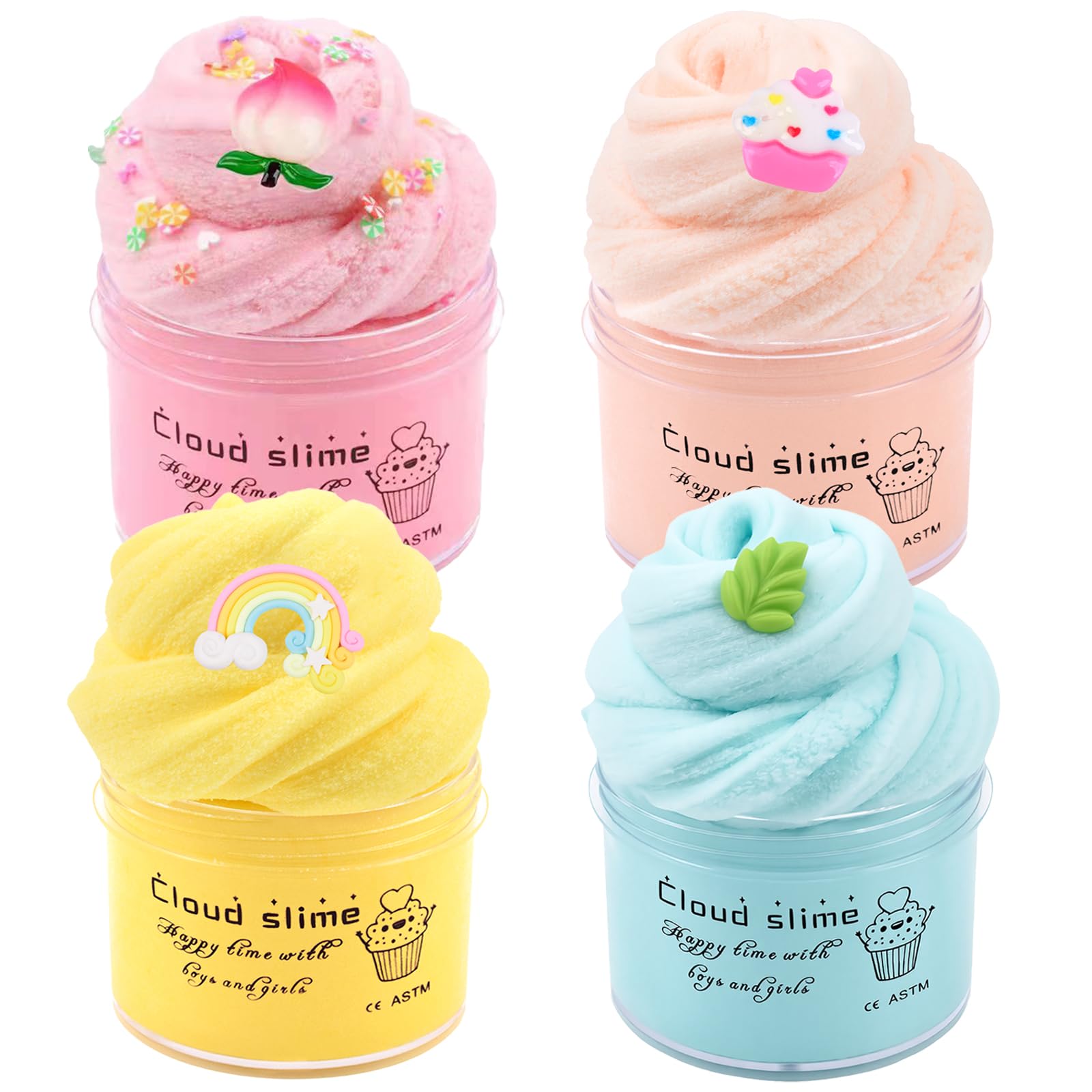 Aeyiakov Cloud Slime Kit creative charms pack for imaginative play and DIY fun.