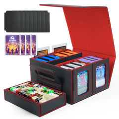 AFIING Commander Deck Box with display window showcasing cards securely at a glance.