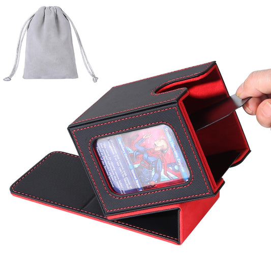 AFIING deck box commander front view, compact storage for Commander decks.