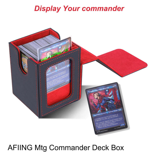 AFIING deck box side window for quick deck identification during play.