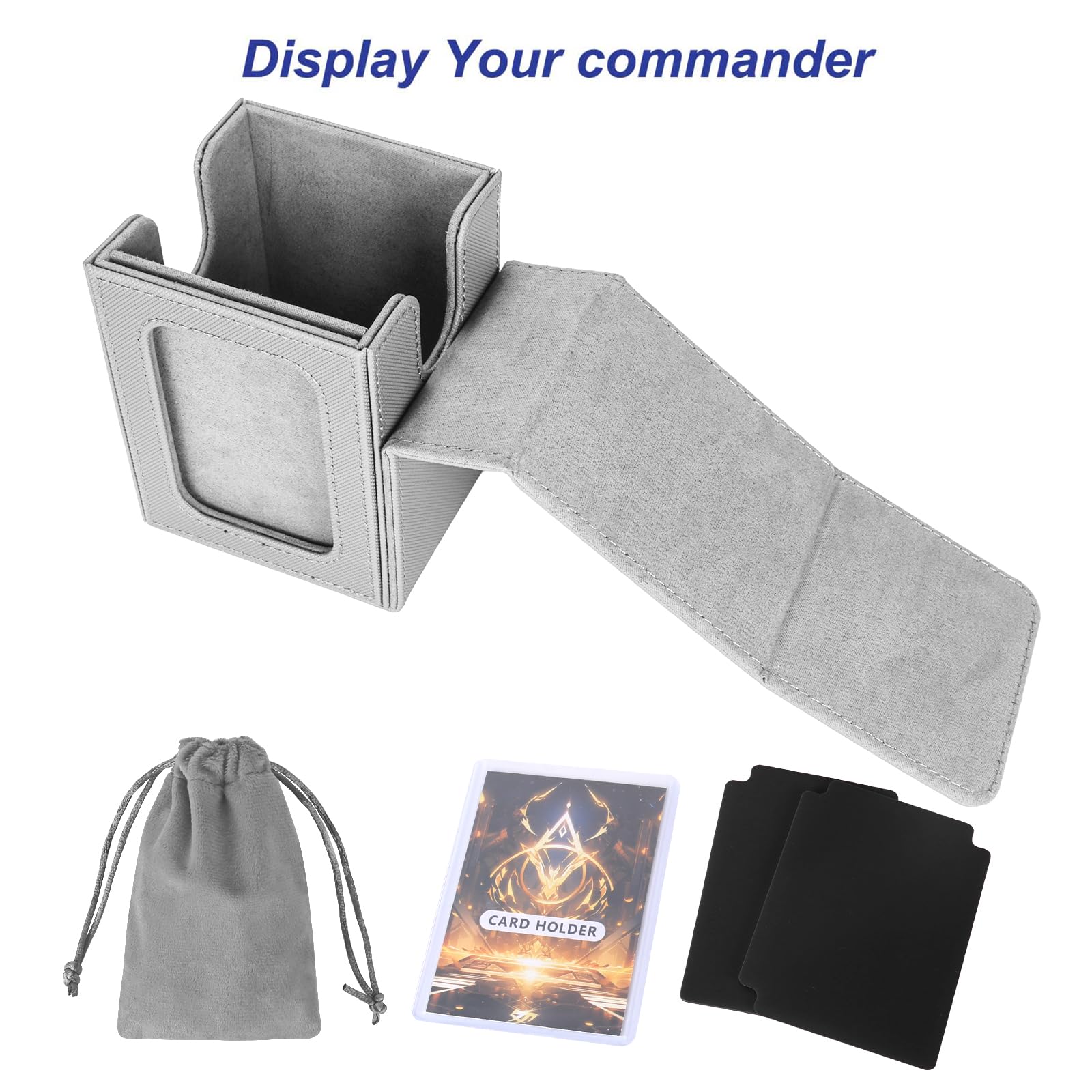 AFIING MTG deck box with dice bag and token storage for quick game setup.