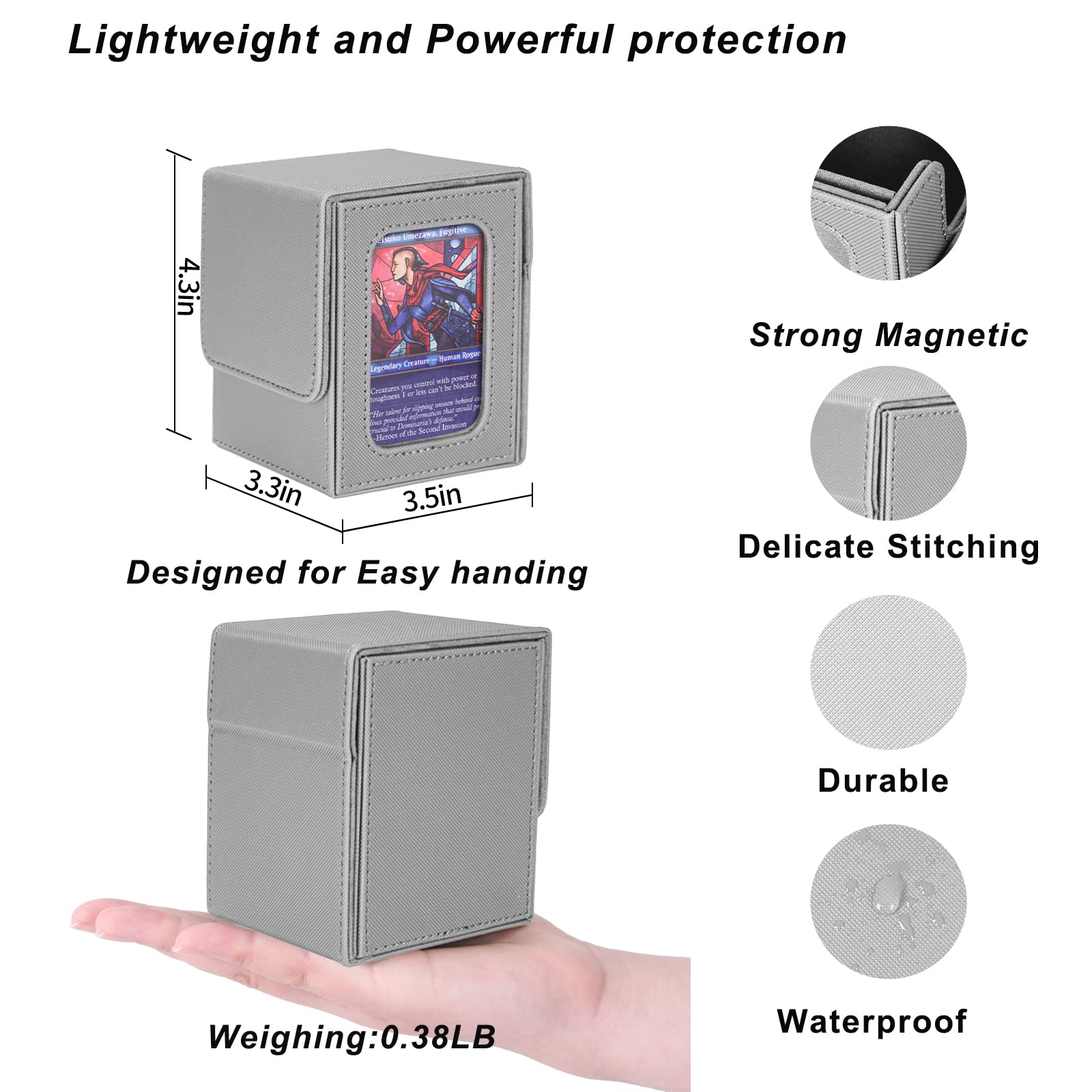 Durable PU leather shell protects the AFIING deck box during transport.