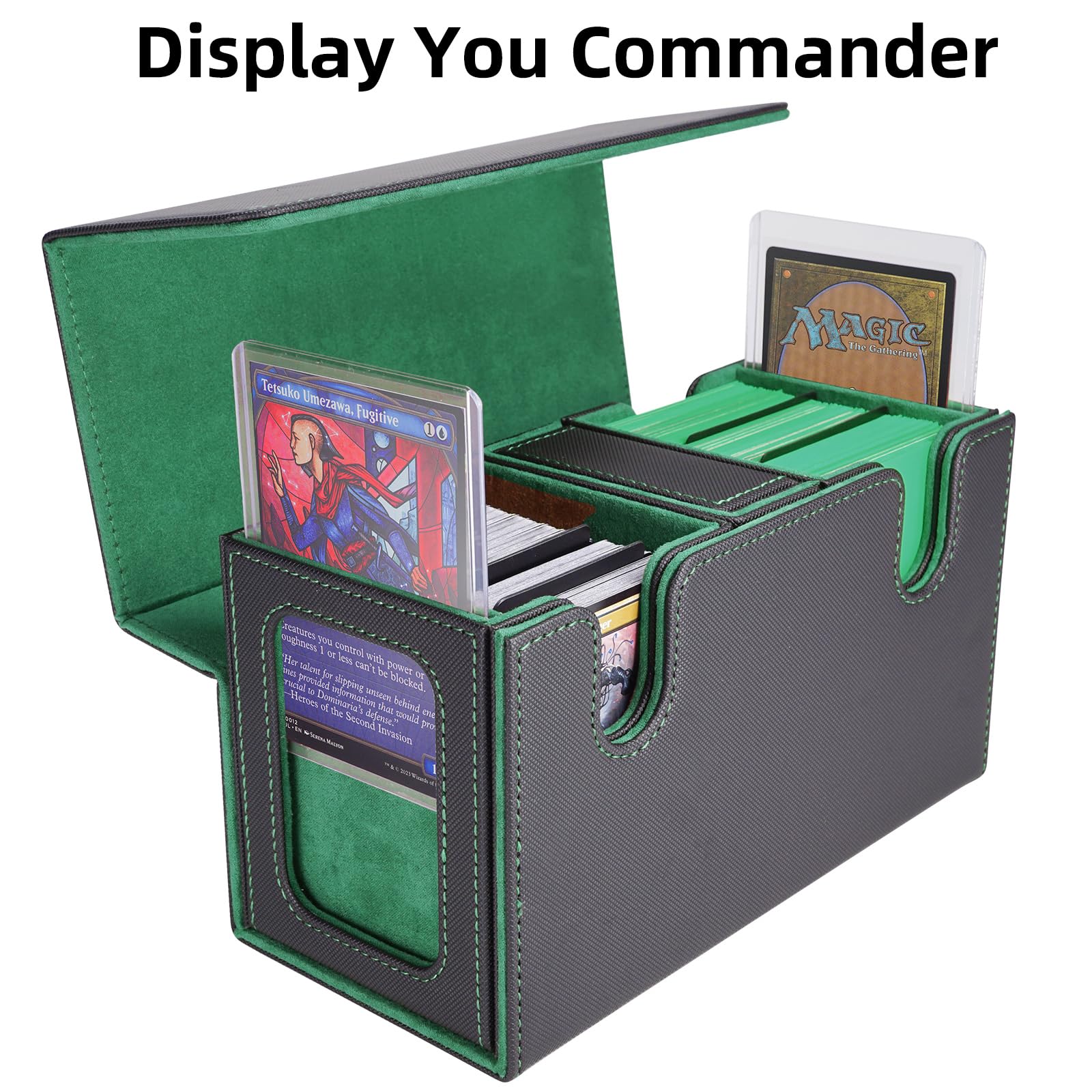 AFIING MTG commander box shows 80 double-sleeved capacity
