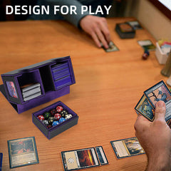 AFIING commander box capacity illustrating space for two sleeved decks and accessories.