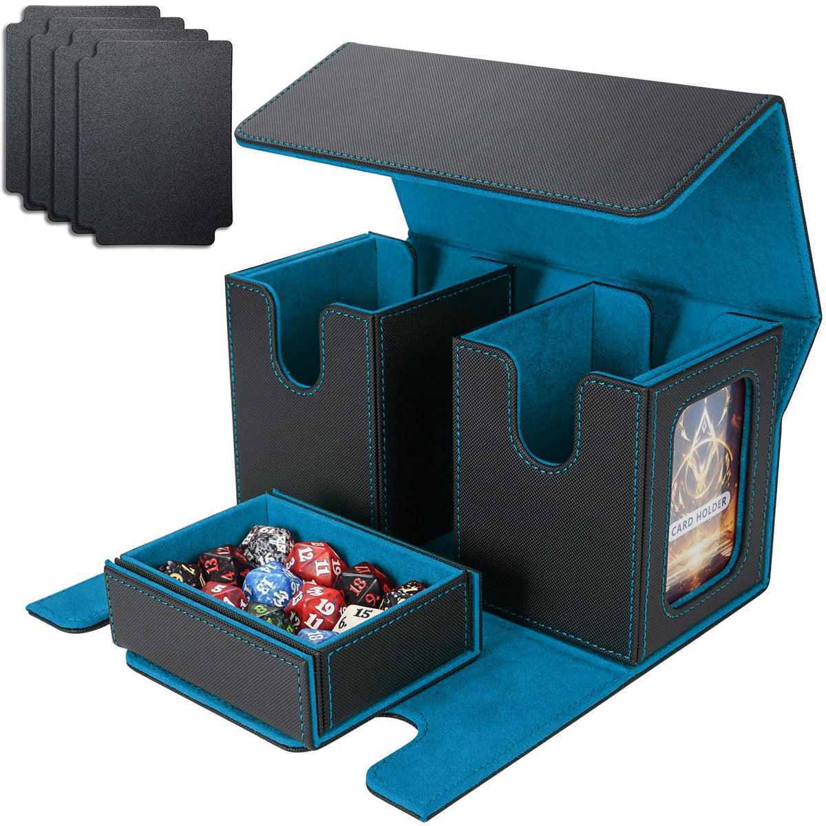 AFIING MTG Commander box with side window for quick deck identification.