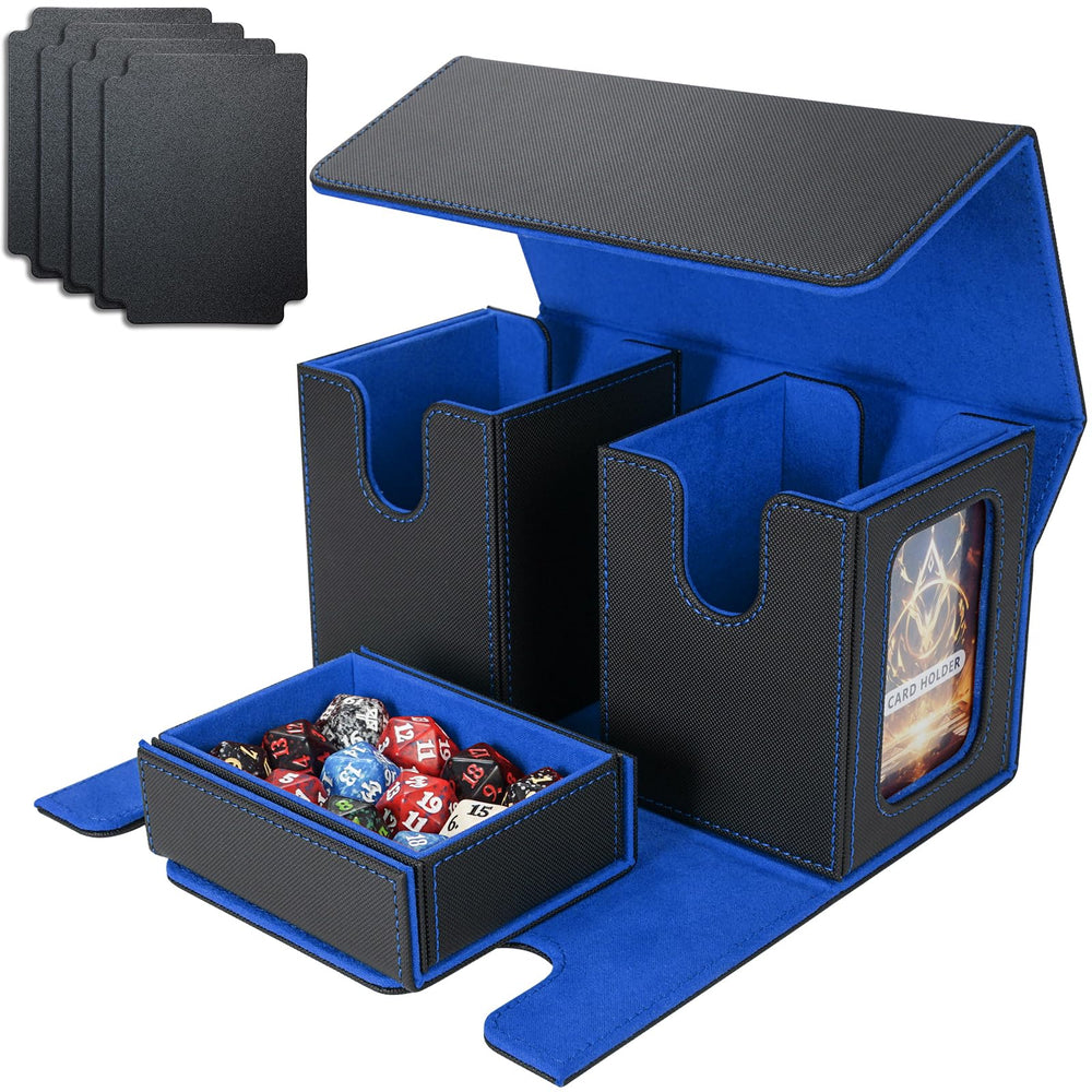 AFIING MTG Commander box with side window for quick deck identification