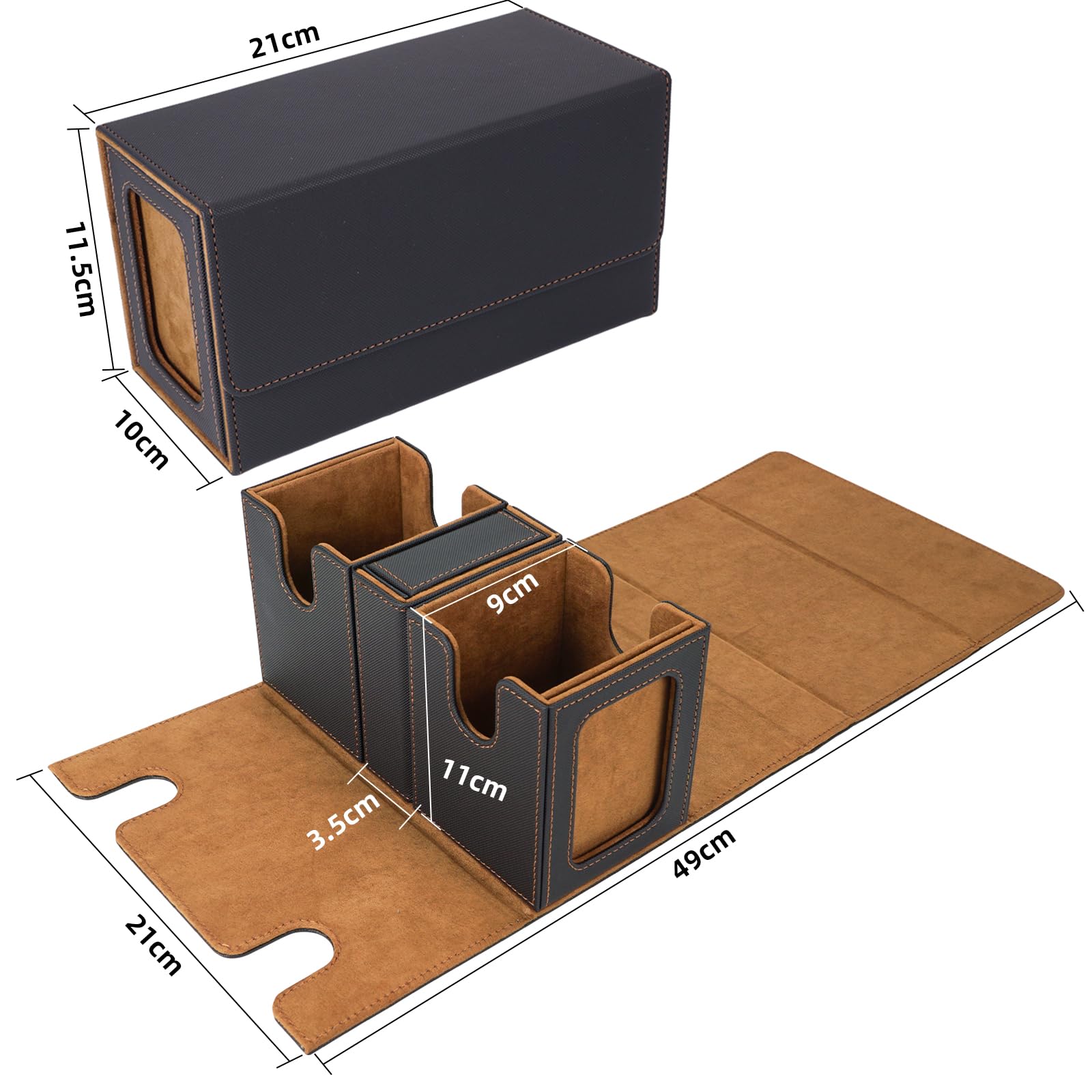 AFIING deck box holds 80 double-sleeved cards for effortless deck swaps.