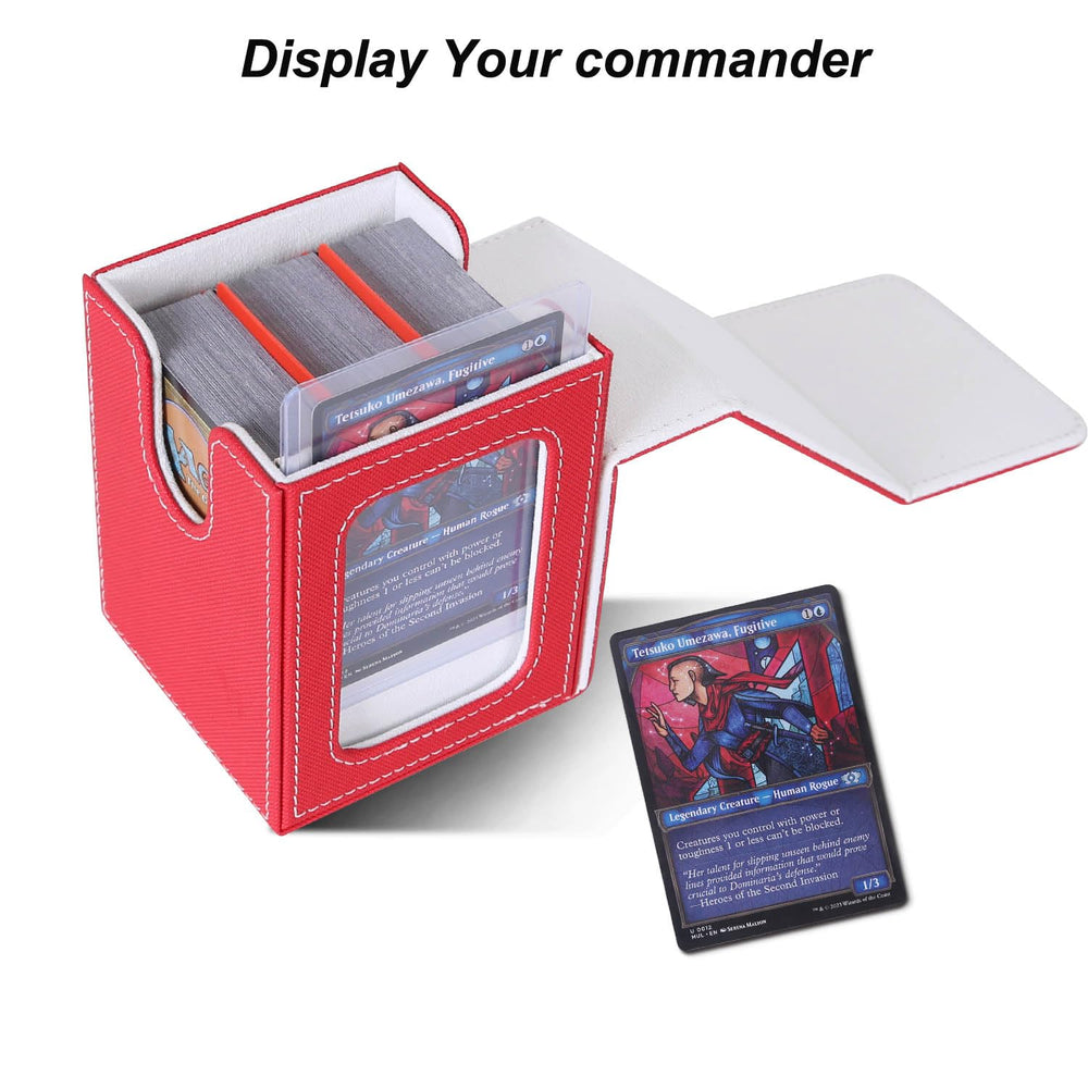 AFIING MTG deck box commander slot lets you view contents at a glance