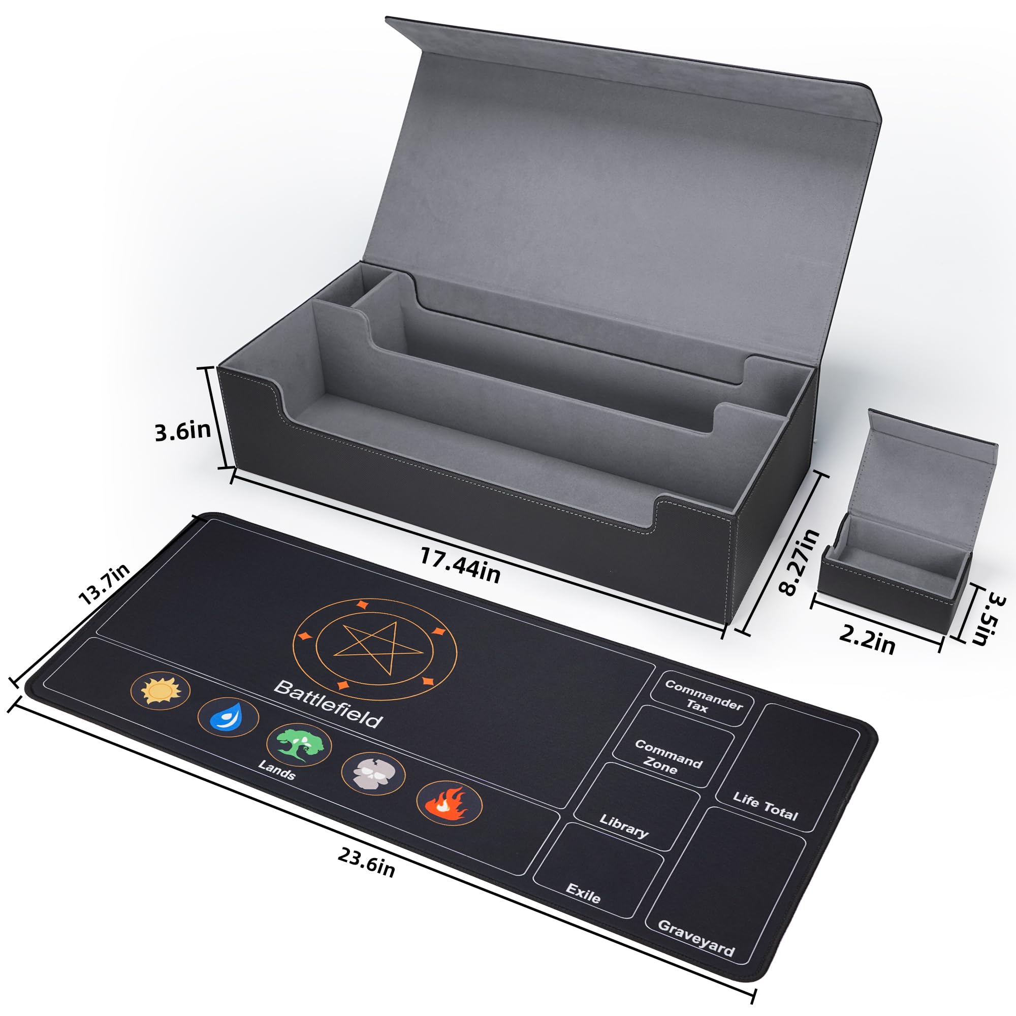 AFIING MTG deck box with a lid on the dice case for secure dice storage