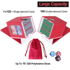 AFIING MTG deck box interior highlights 4x3x3 inch capacity for decks