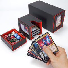 AFIING portable MTG storage supports swapping decks for game nights.