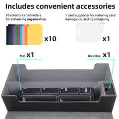 AFIING MTG deck box with playmat storage space and 24x14 inch mat included