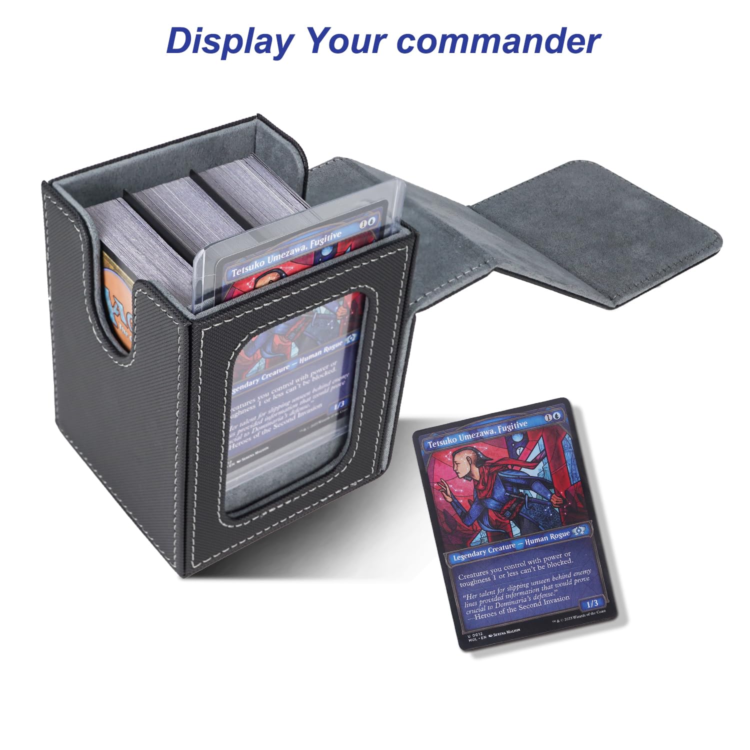 AFIING PU leather shell protects cards with durable scratch resistance