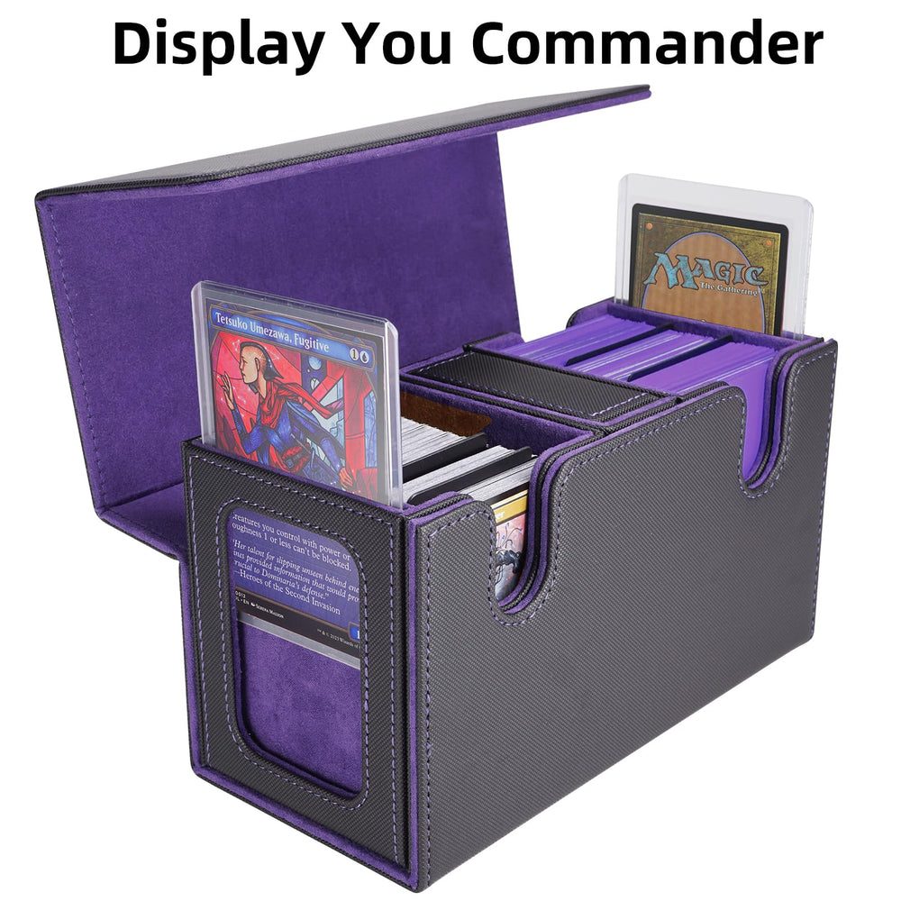 AFIING MTG deck box showing side window for quick deck identification.