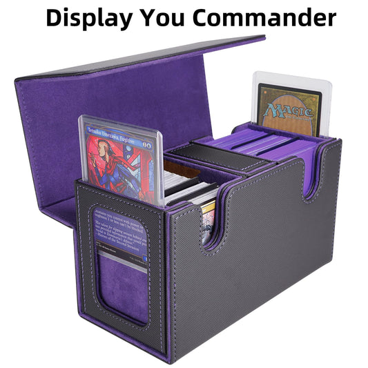AFIING MTG deck box showing side window for quick deck identification.