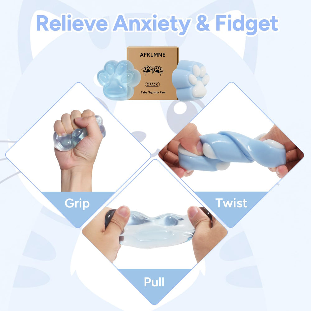 AFKLMNE taba squishy paw blue close-up of soft silicone texture
