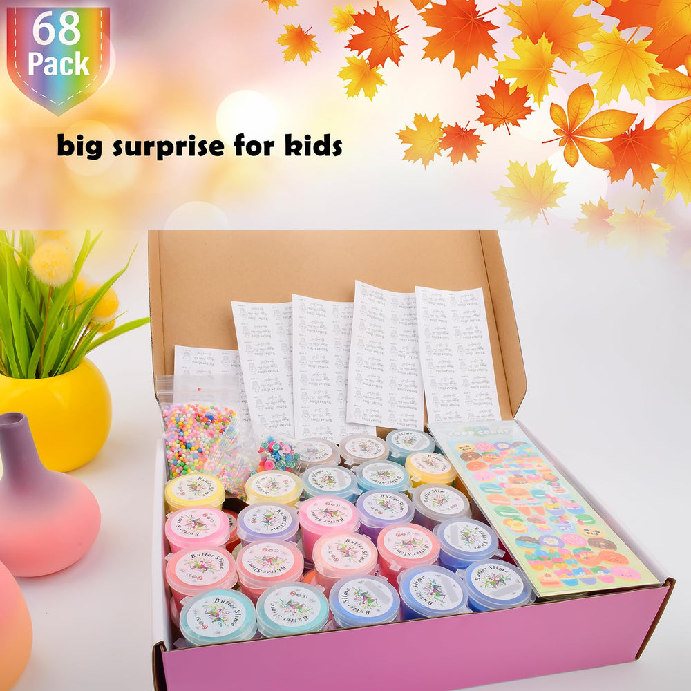 Afofall Butter Slime Kit 30ml slime tubes close-up, smooth texture for effortless play.