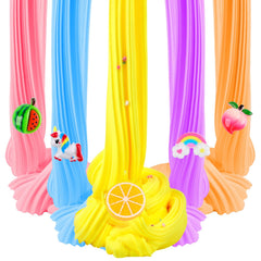 Afofall Butter Slime Kit colorful plastic balls add tactile fun to slime.