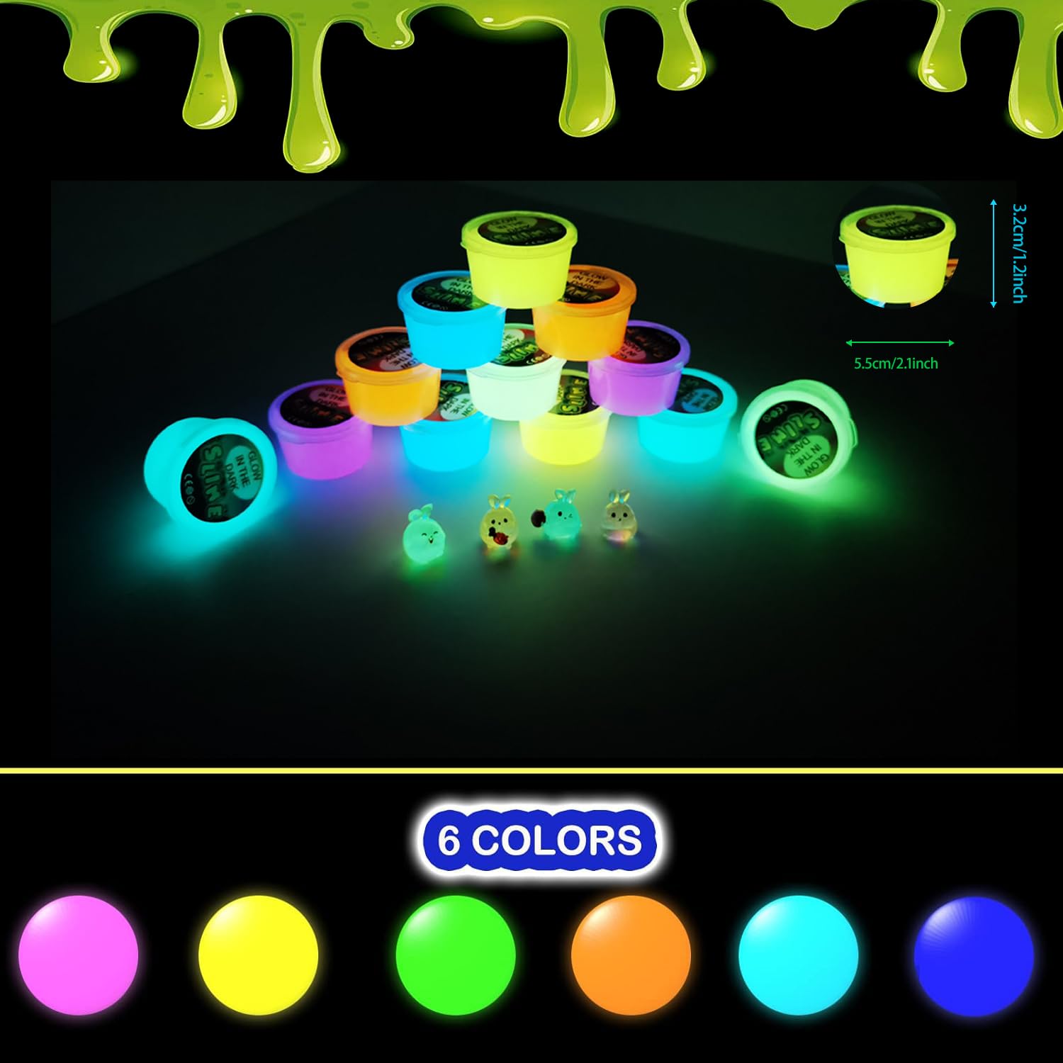Afofall glow slime orange; vivid neon color for on-the-go fun