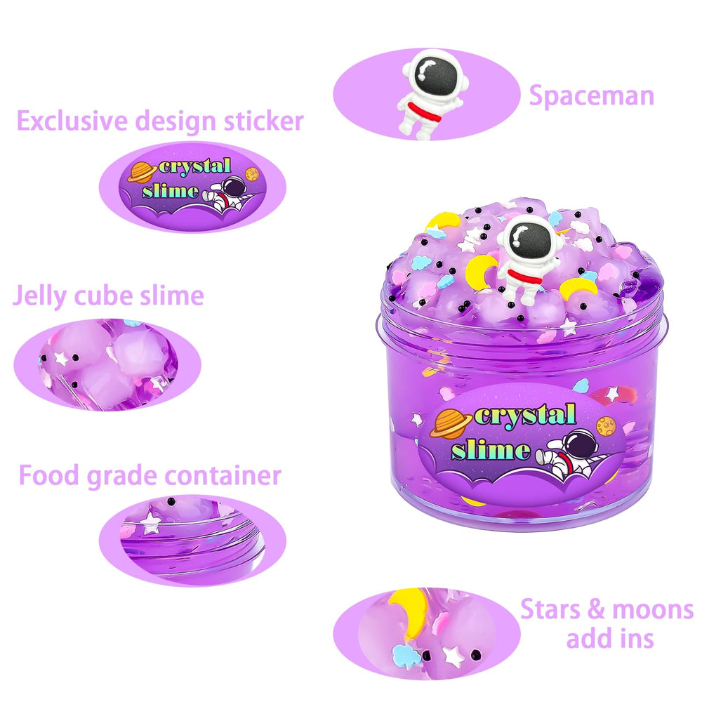 Afofall Spaceman slime toy in purple crystal texture sparks imaginative play